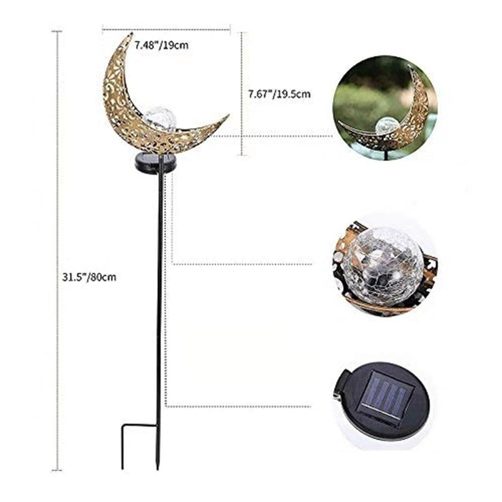 Solar Crescent Moon Garden Light
