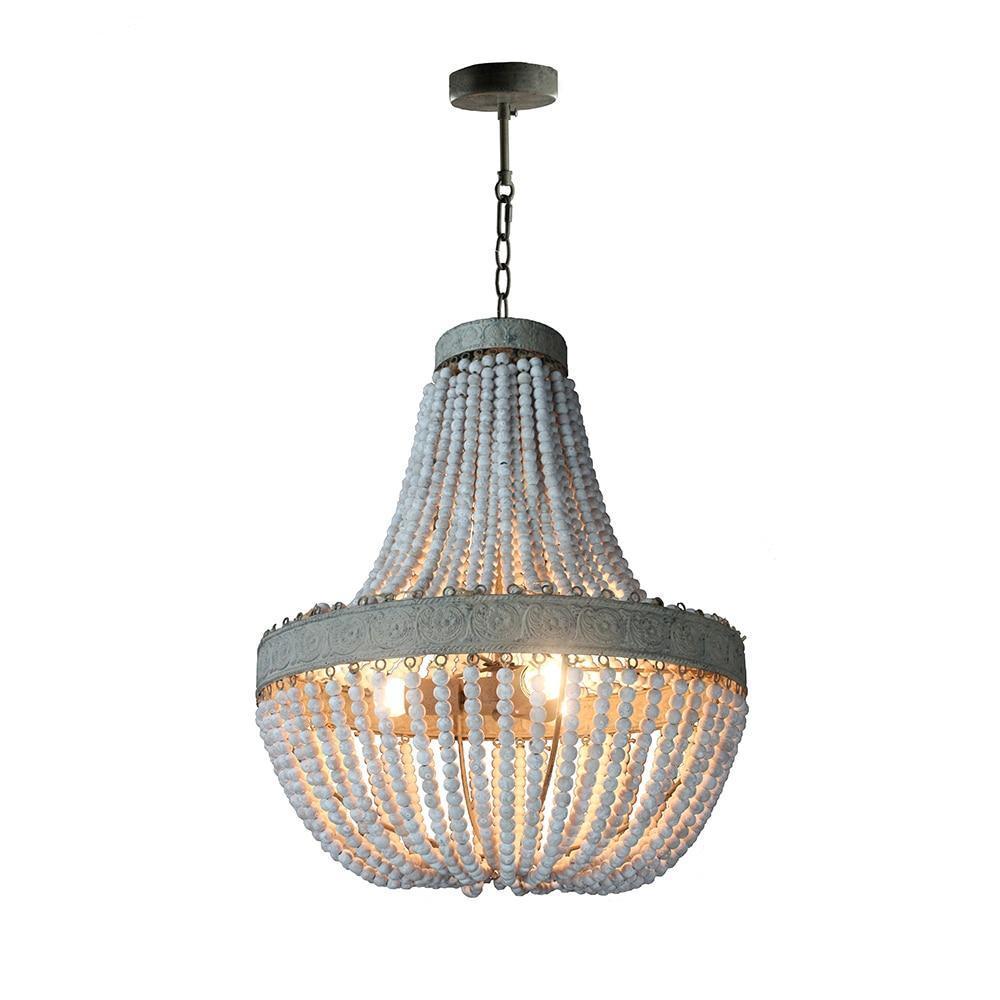 Metis - Vintage Wooden Bead Chandelier