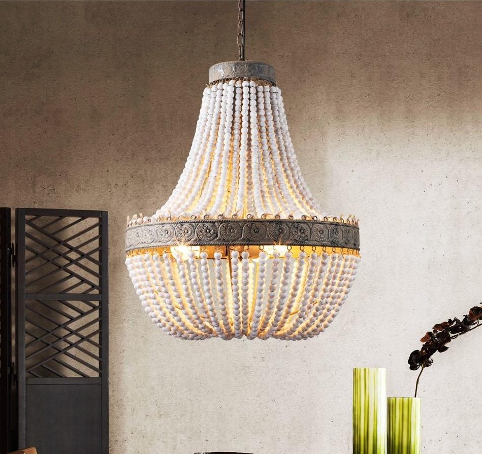 Metis - Vintage Wooden Bead Chandelier